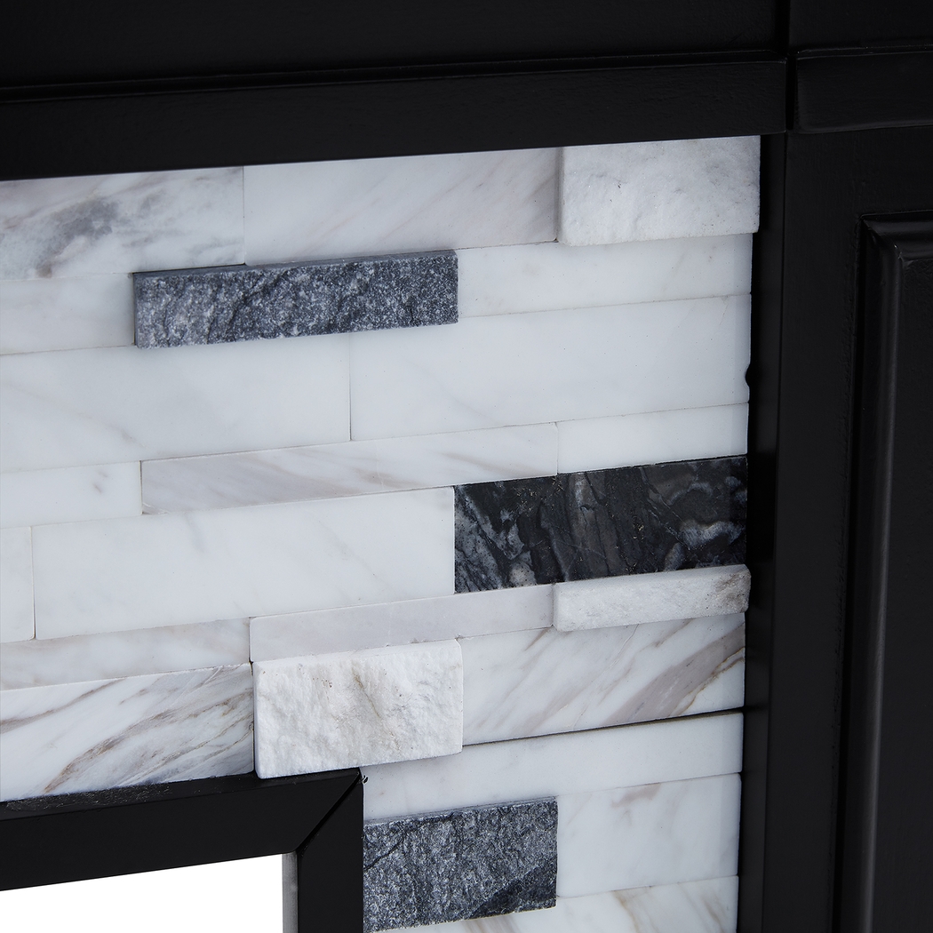 Doliver IV Black 45 in. Console, With Touch Panel Electric Fireplace - Thumbnail - Image 3