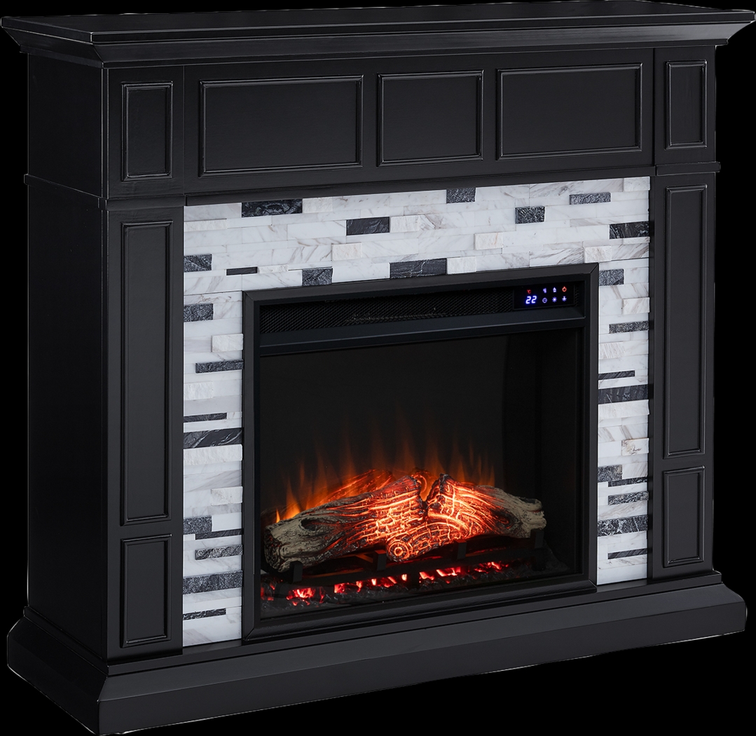 Doliver IV Black 45 in. Console, With Touch Panel Electric Fireplace - Thumbnail - Image 1
