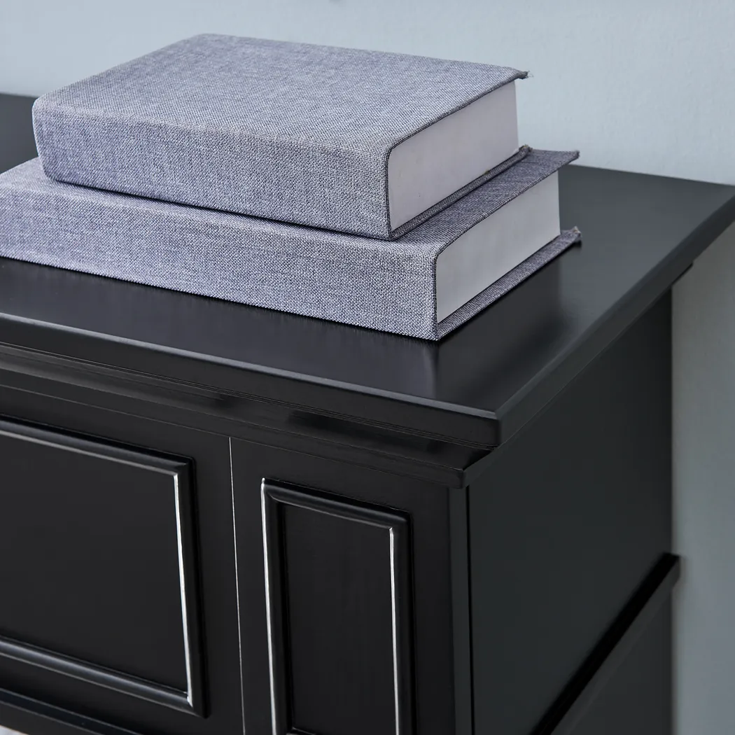 Doliver V Black 46 in. Console with Electric Fireplace - Image 11