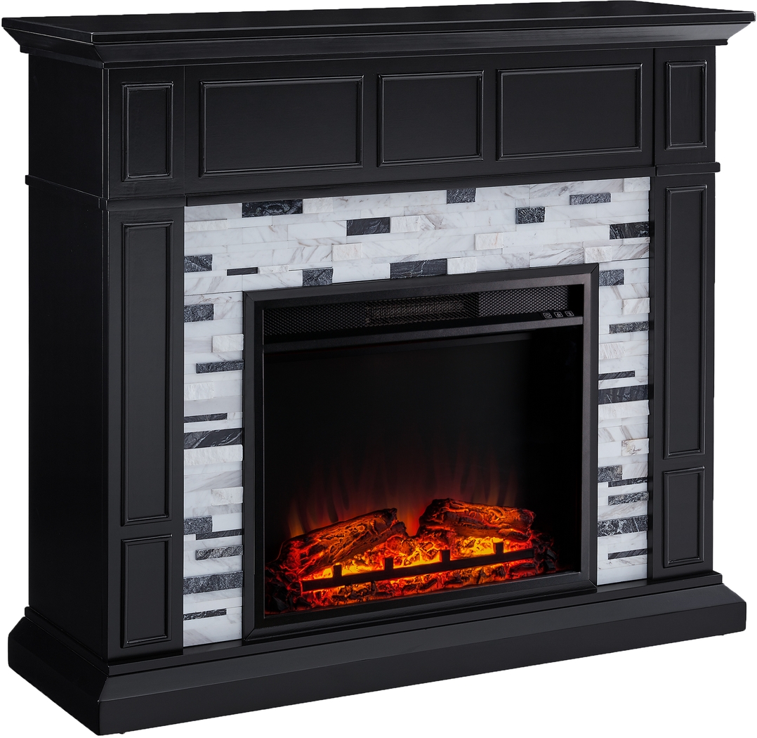Doliver V Black 46 in. Console with Electric Fireplace - Thumbnail - Image 4