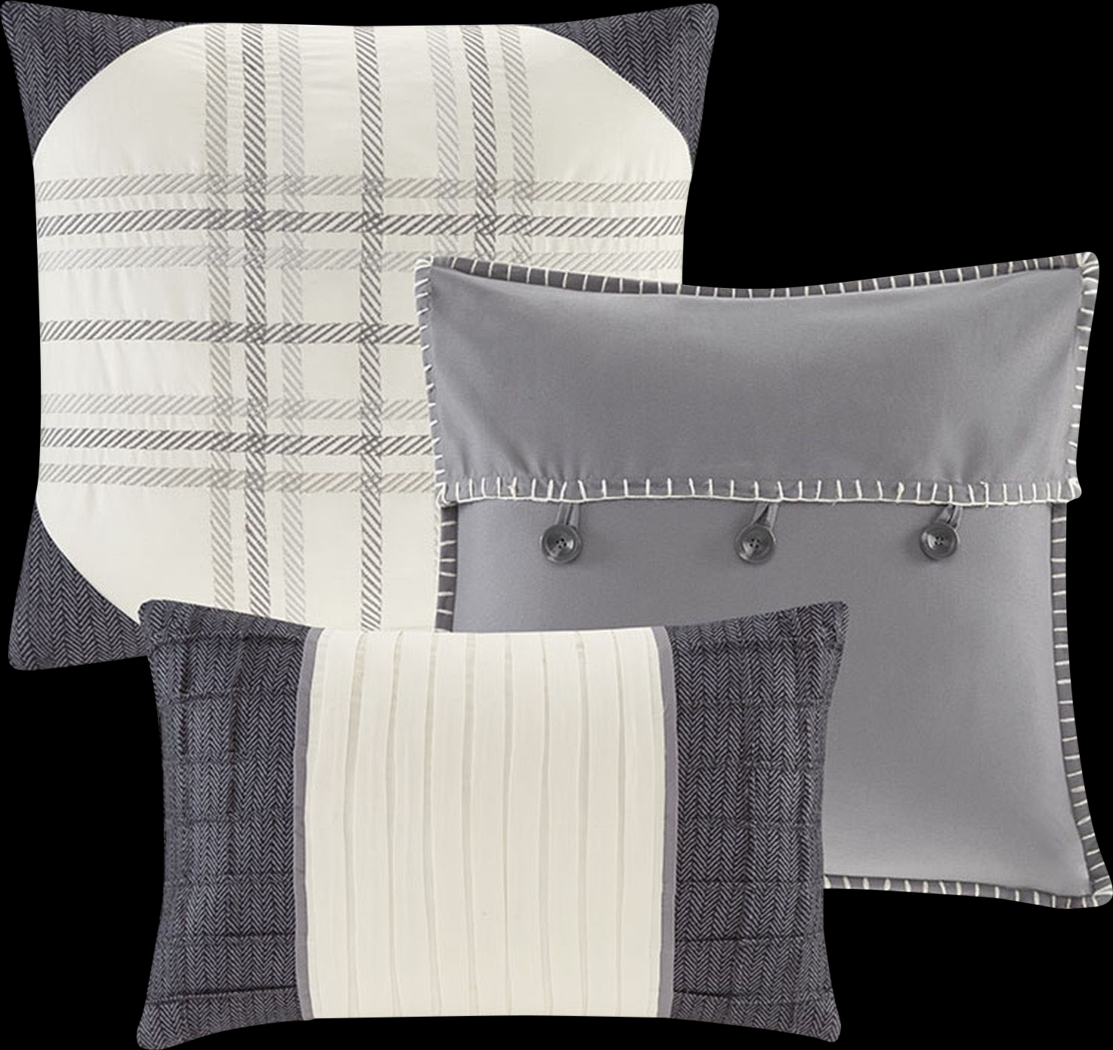 Dollahite Gray 7 Pc Queen Comforter Set - Thumbnail - Image 3