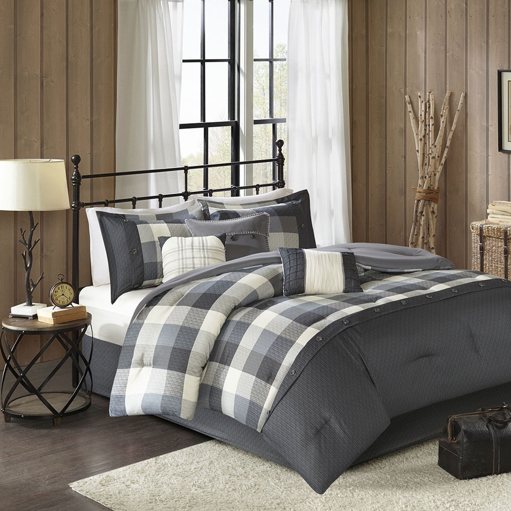 Dollahite Gray 7 Pc Queen Comforter Set - Thumbnail - Image 1