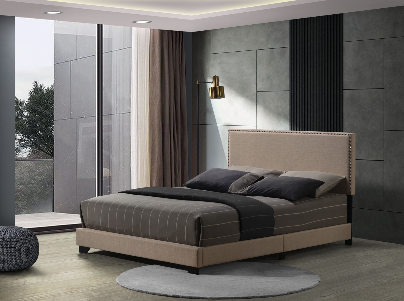 Domangue Beige Queen Bed - Thumbnail - Image 2