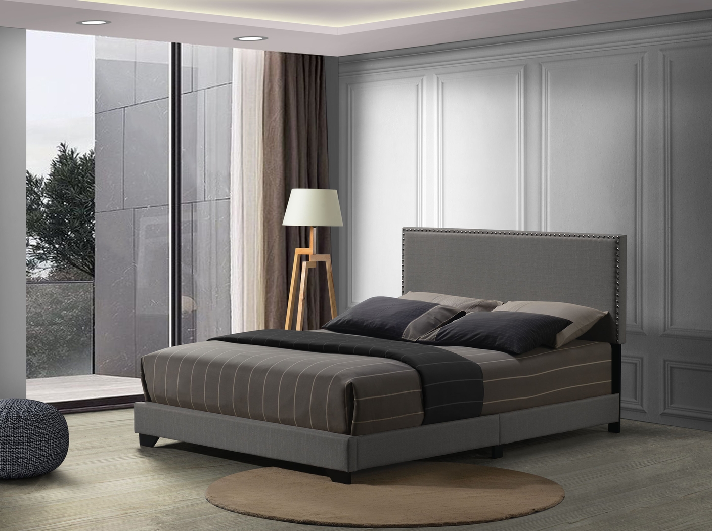 Domangue Light Gray Queen Bed - Thumbnail - Image 2