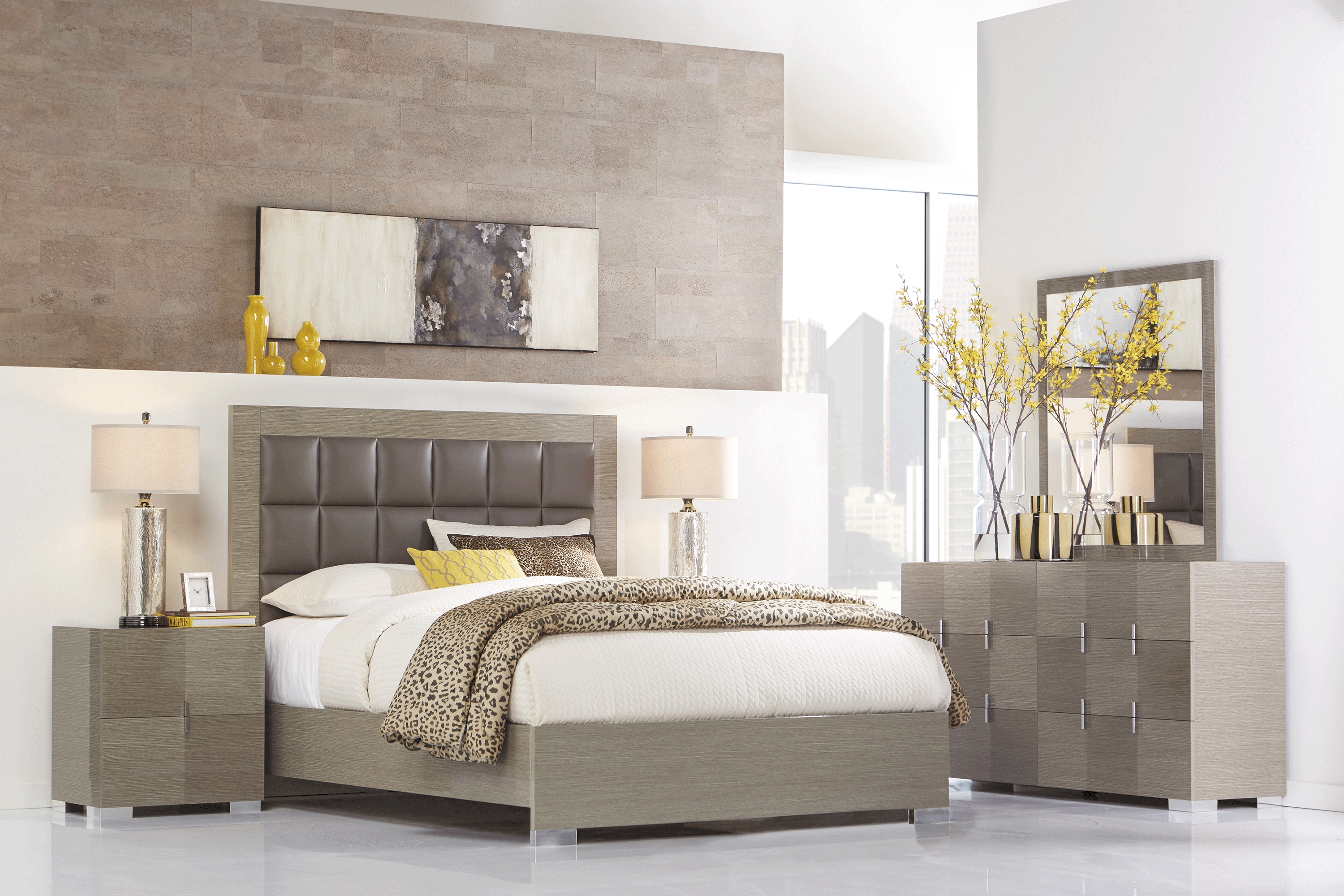 Dominique Gray 5 Pc Queen Panel Bedroom - Thumbnail - Image 1