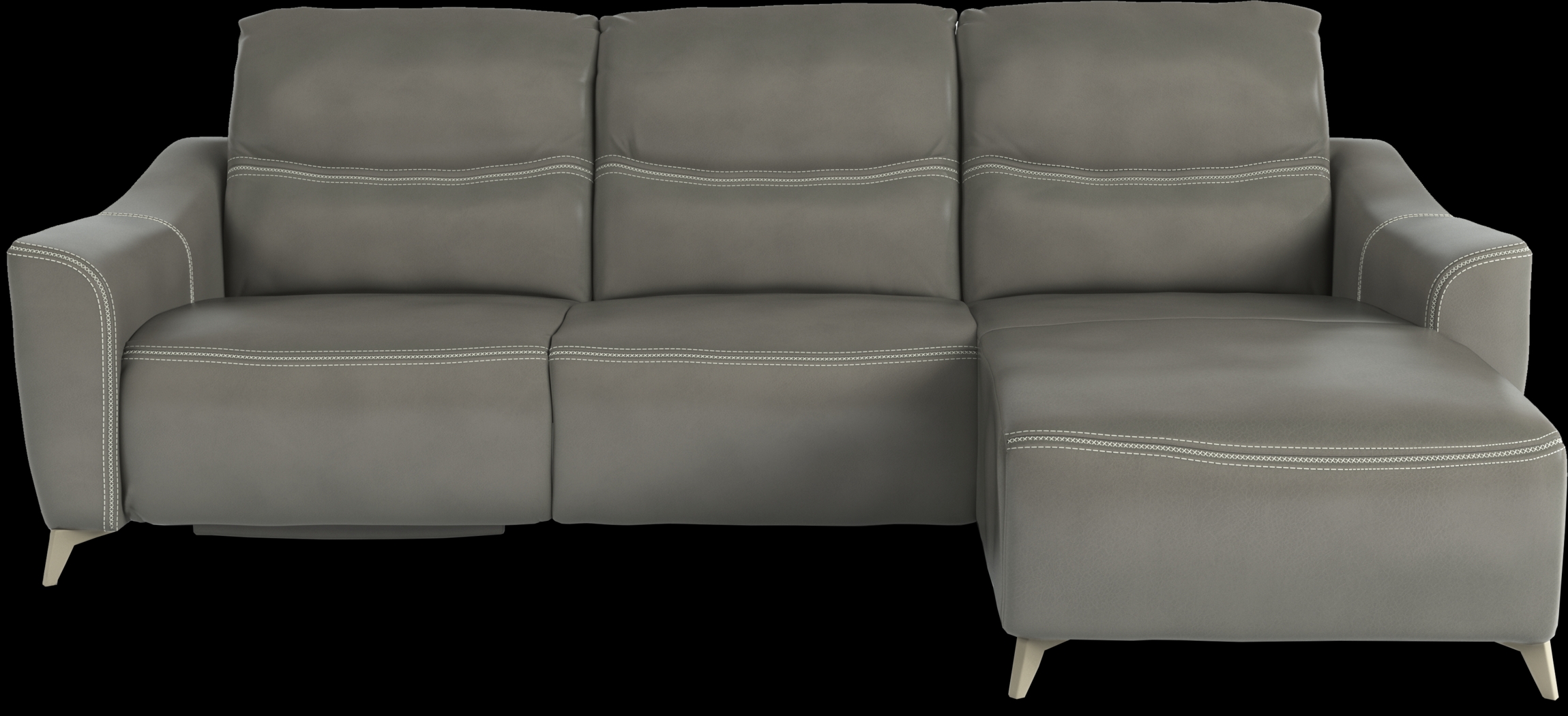 Domio Gray Leather 6 Pc Sectional Living Room - Thumbnail - Image 2