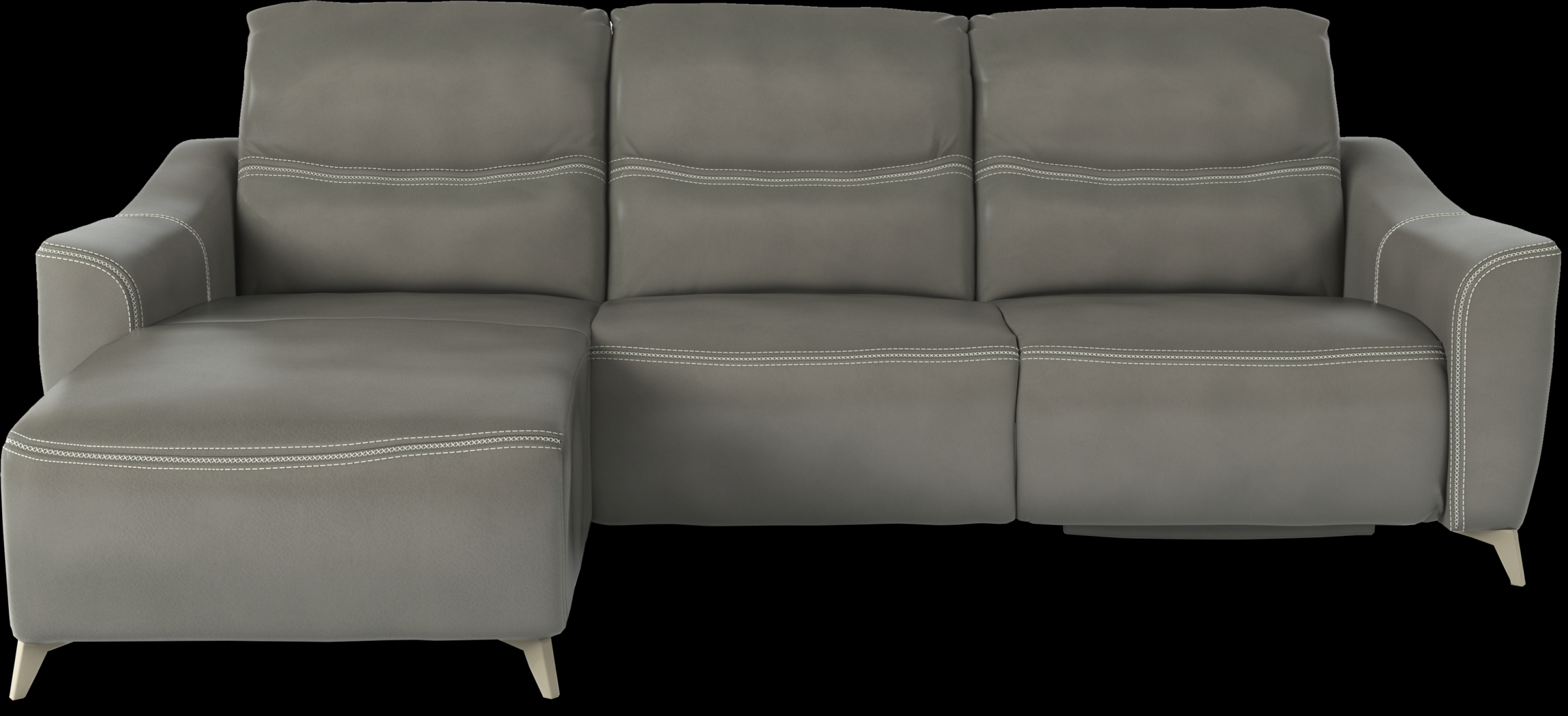 Domio Gray Leather 7 Pc Sectional Living Room - Thumbnail - Image 2