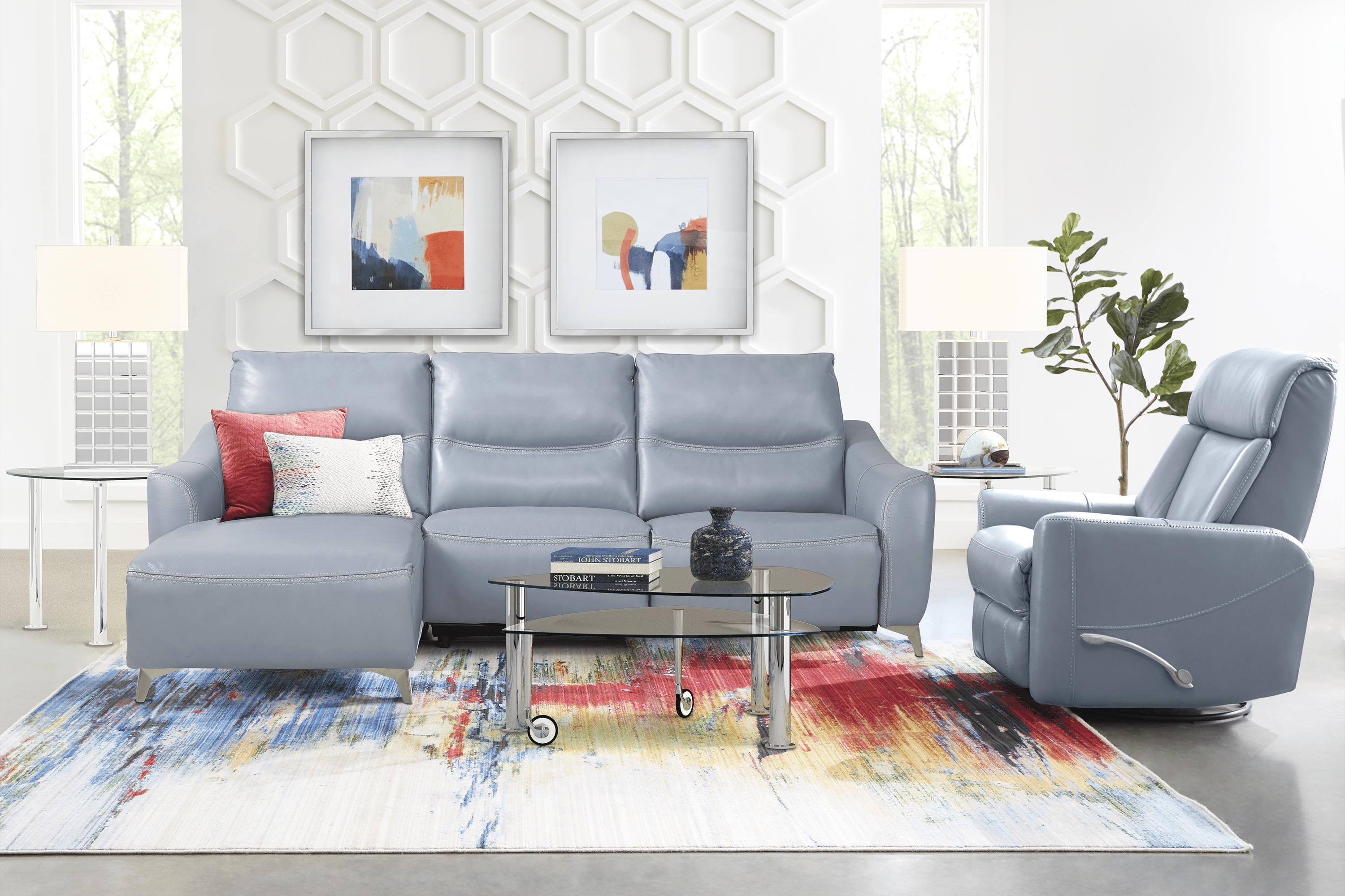 Domio Hydra Leather 3 Pc Power Reclining Sectional - Thumbnail - Image 2