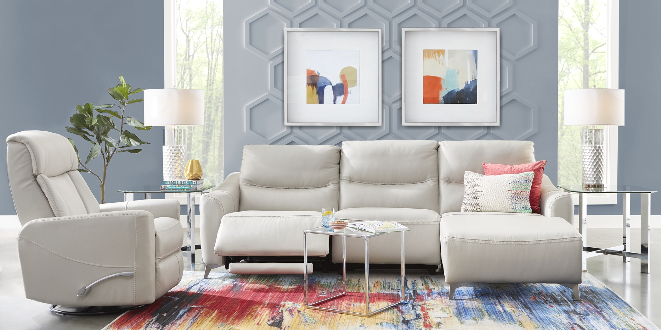 Domio Stone Leather 3 Pc Power Reclining Sectional - Thumbnail - Image 2