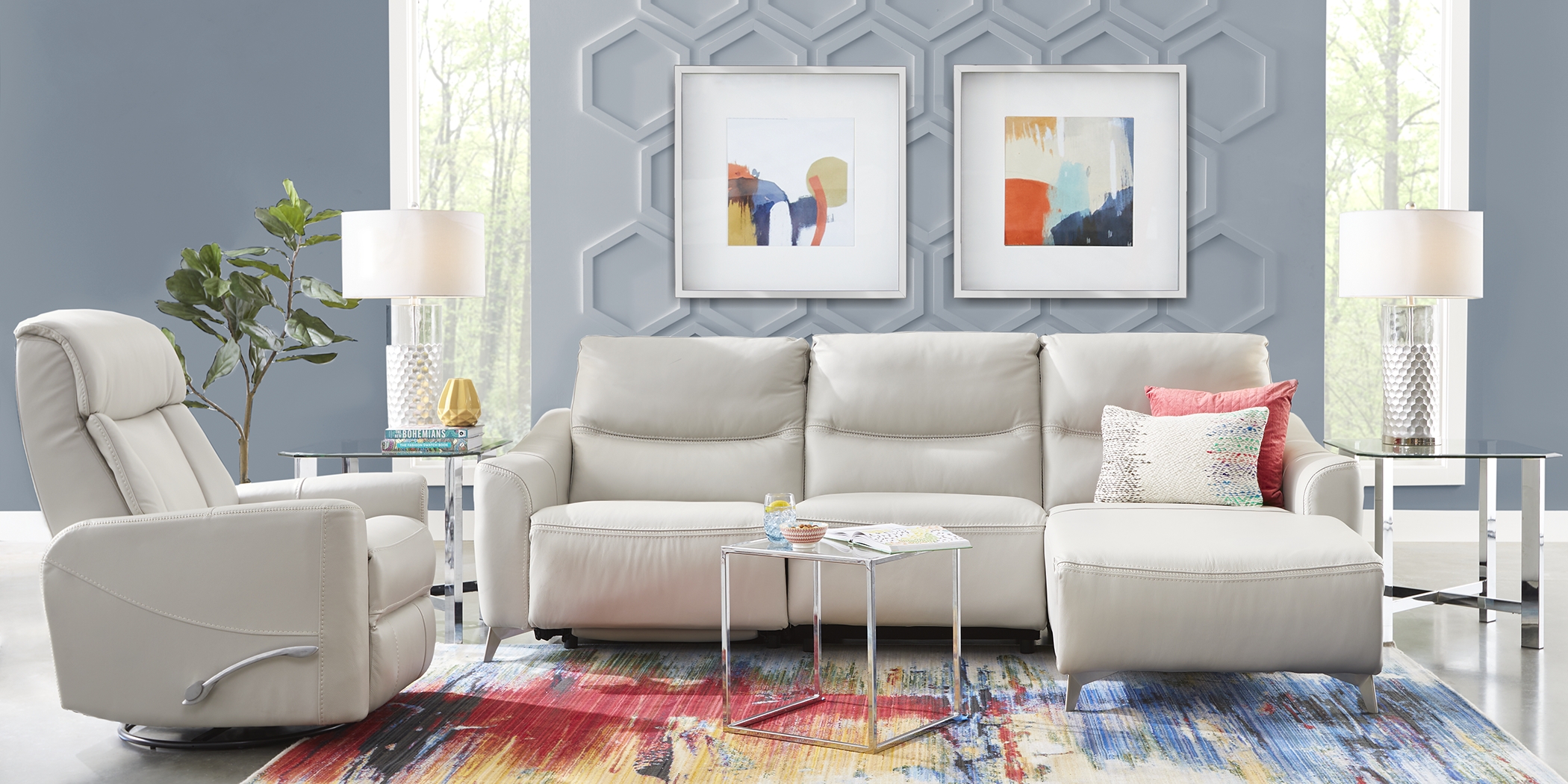 Domio Stone Leather 3 Pc Sectional - Thumbnail - Image 2