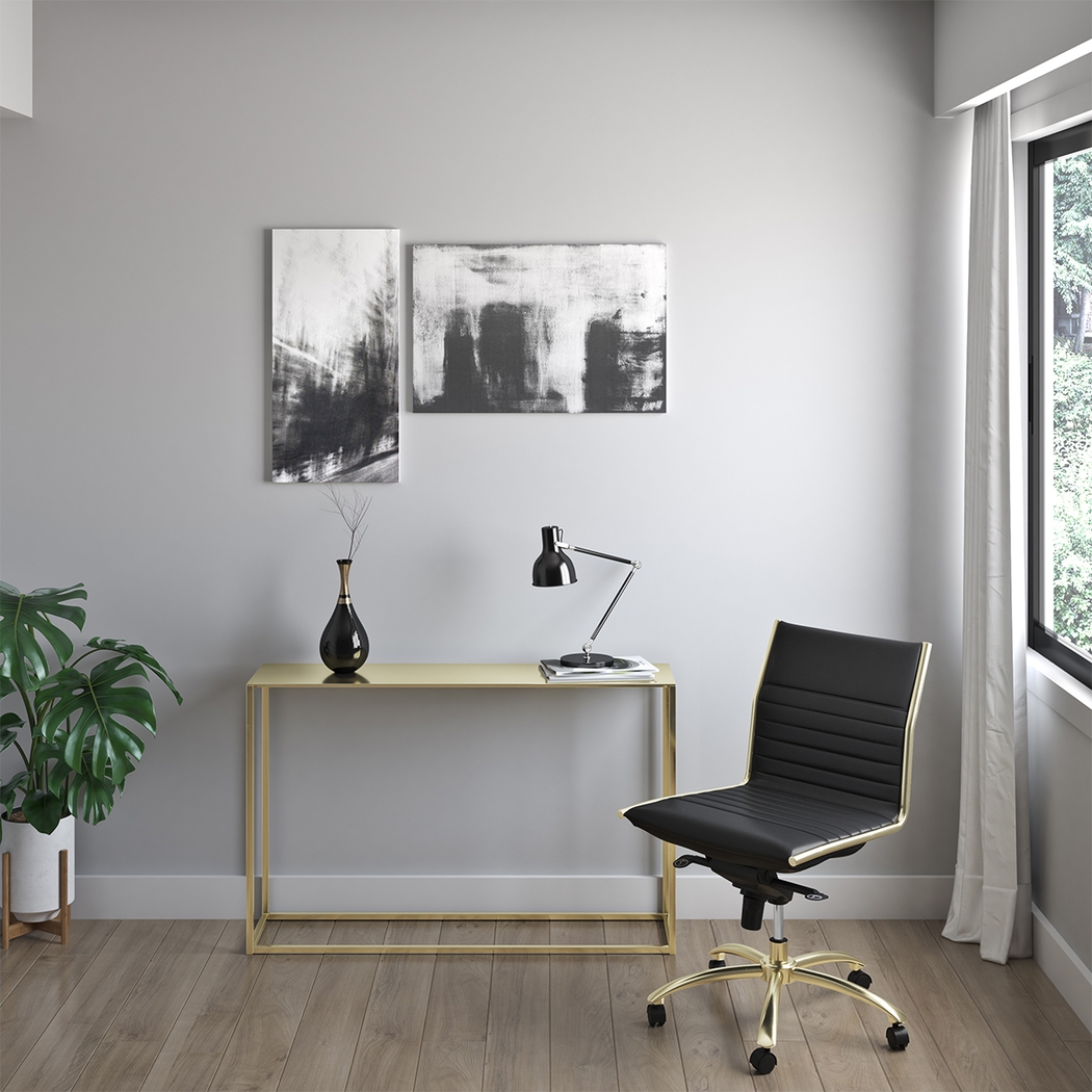 Domivara Black Armless Office Chair - Thumbnail - Image 2