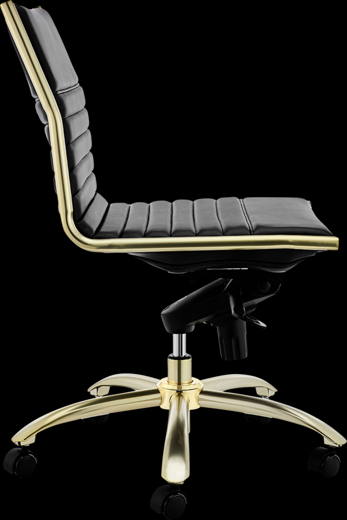 Domivara Black Armless Office Chair - Thumbnail - Image 3