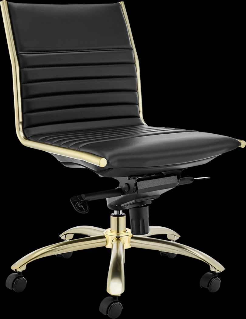 Domivara Black Armless Office Chair - Thumbnail - Image 6
