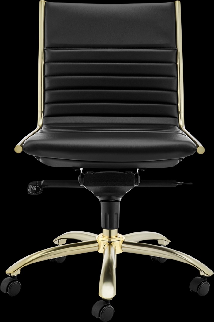 Domivara Black Armless Office Chair - Thumbnail - Image 1