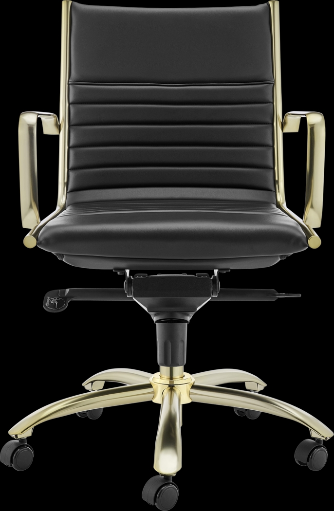 Domivara Black Low Office Chair - Thumbnail - Image 1