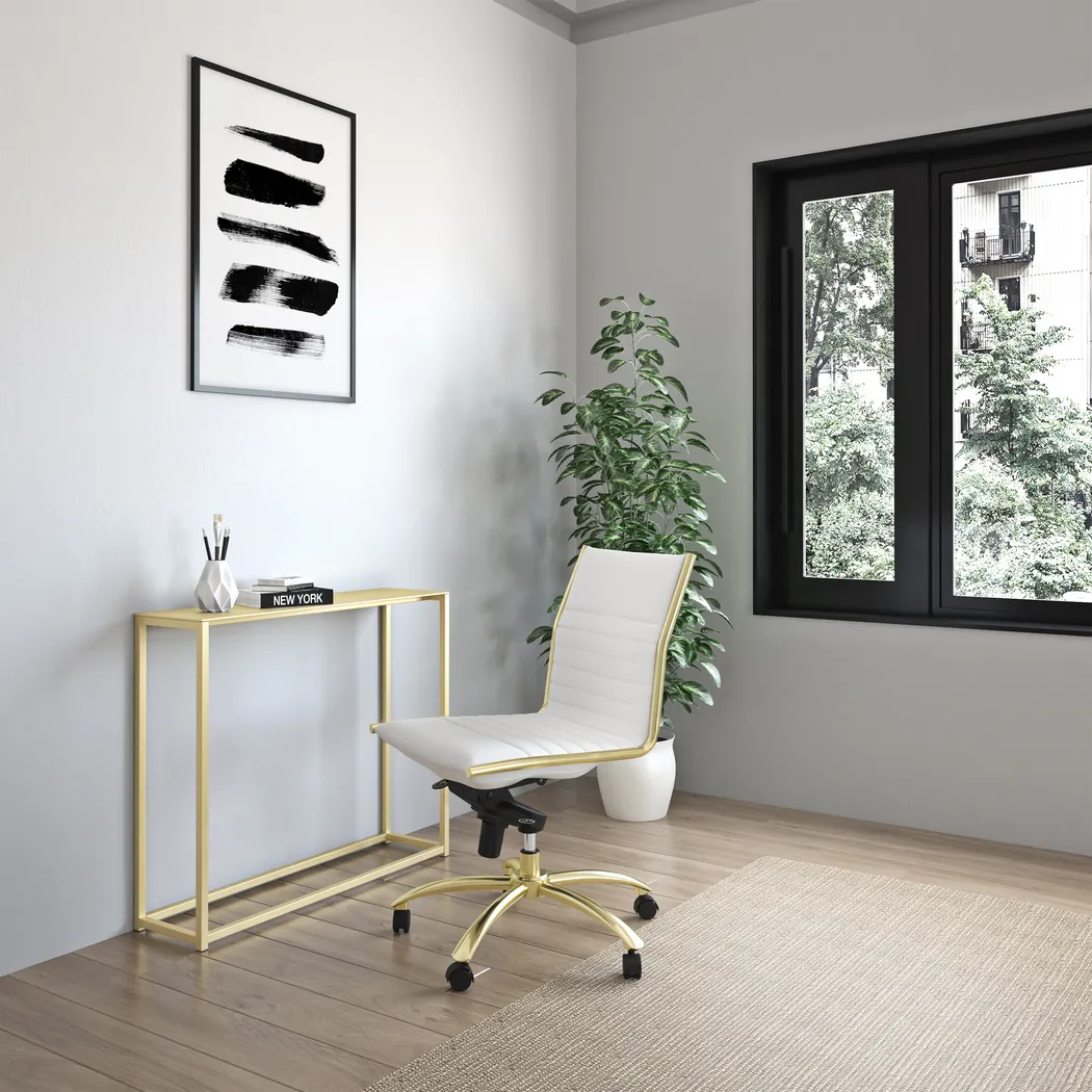 Domivara White Armless Office Chair - Thumbnail - Image 2