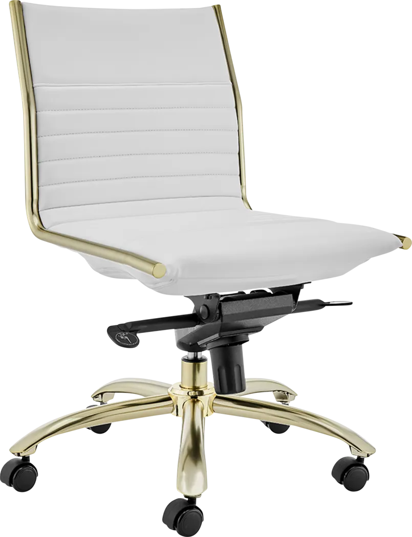 Domivara White Armless Office Chair - Thumbnail - Image 3