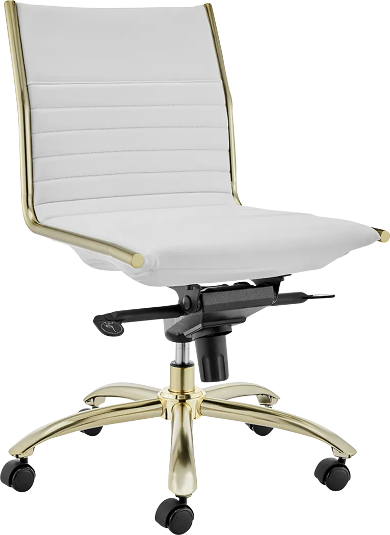 Domivara White Armless Office Chair - Thumbnail - Image 4