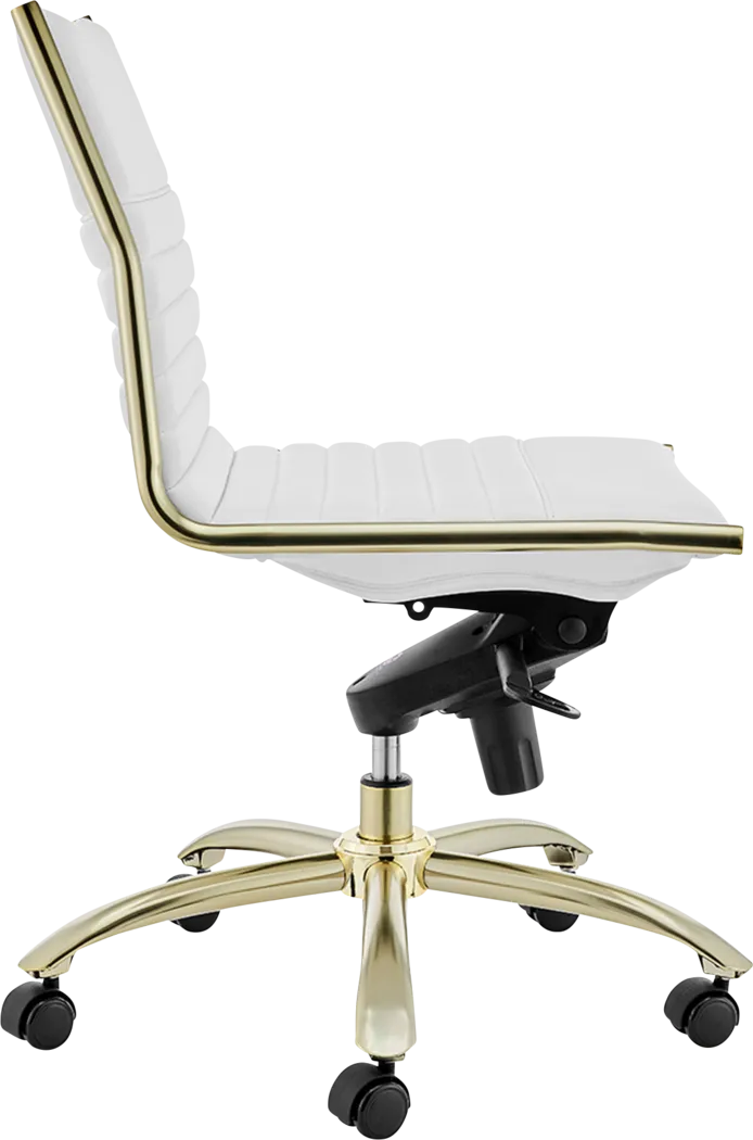 Domivara White Armless Office Chair - Thumbnail - Image 5