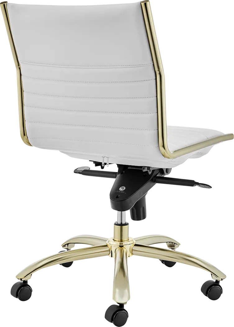 Domivara White Armless Office Chair - Thumbnail - Image 6
