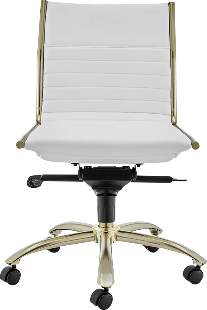 Domivara White Armless Office Chair - Thumbnail - Image 1