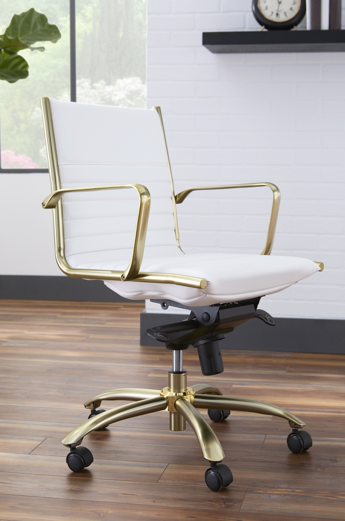 Domivara White Low Office Chair - Thumbnail - Image 2