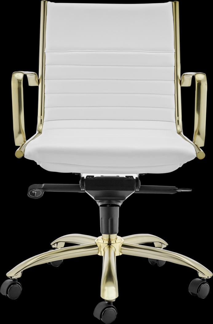 Domivara White Low Office Chair - Thumbnail - Image 1