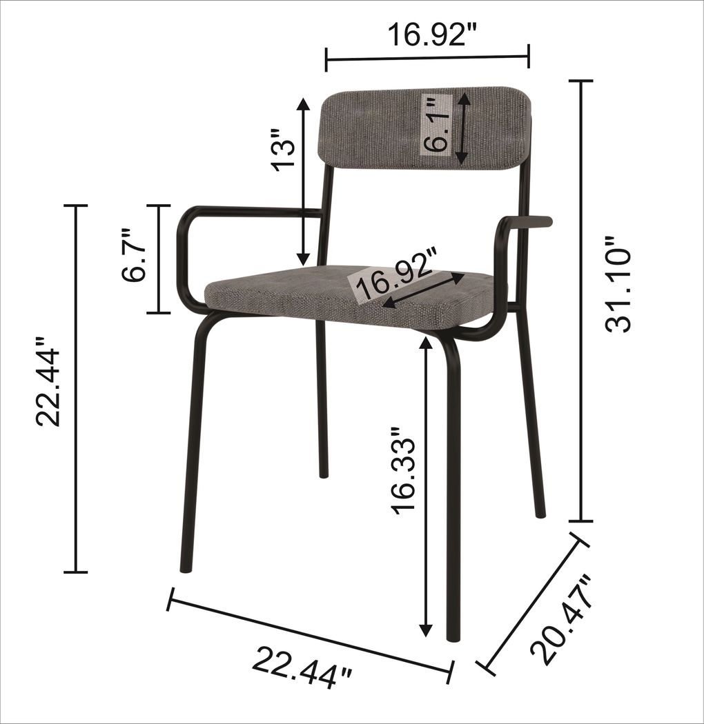 Donateil Black Arm Chair - Thumbnail - Image 7