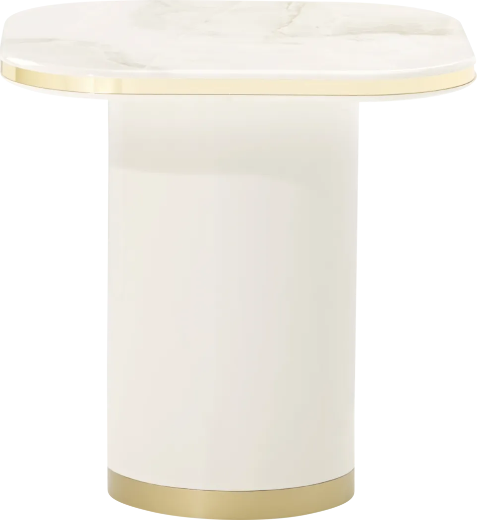 Donatello Ivory Round Cocktail Table and End Table - Image 4