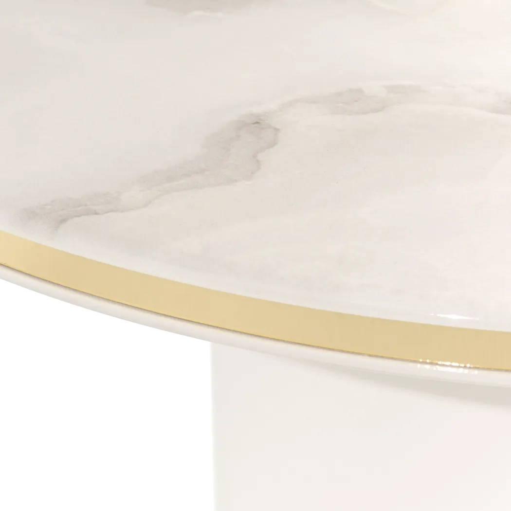 Donatello Ivory Round Cocktail Table and End Table - Image 5