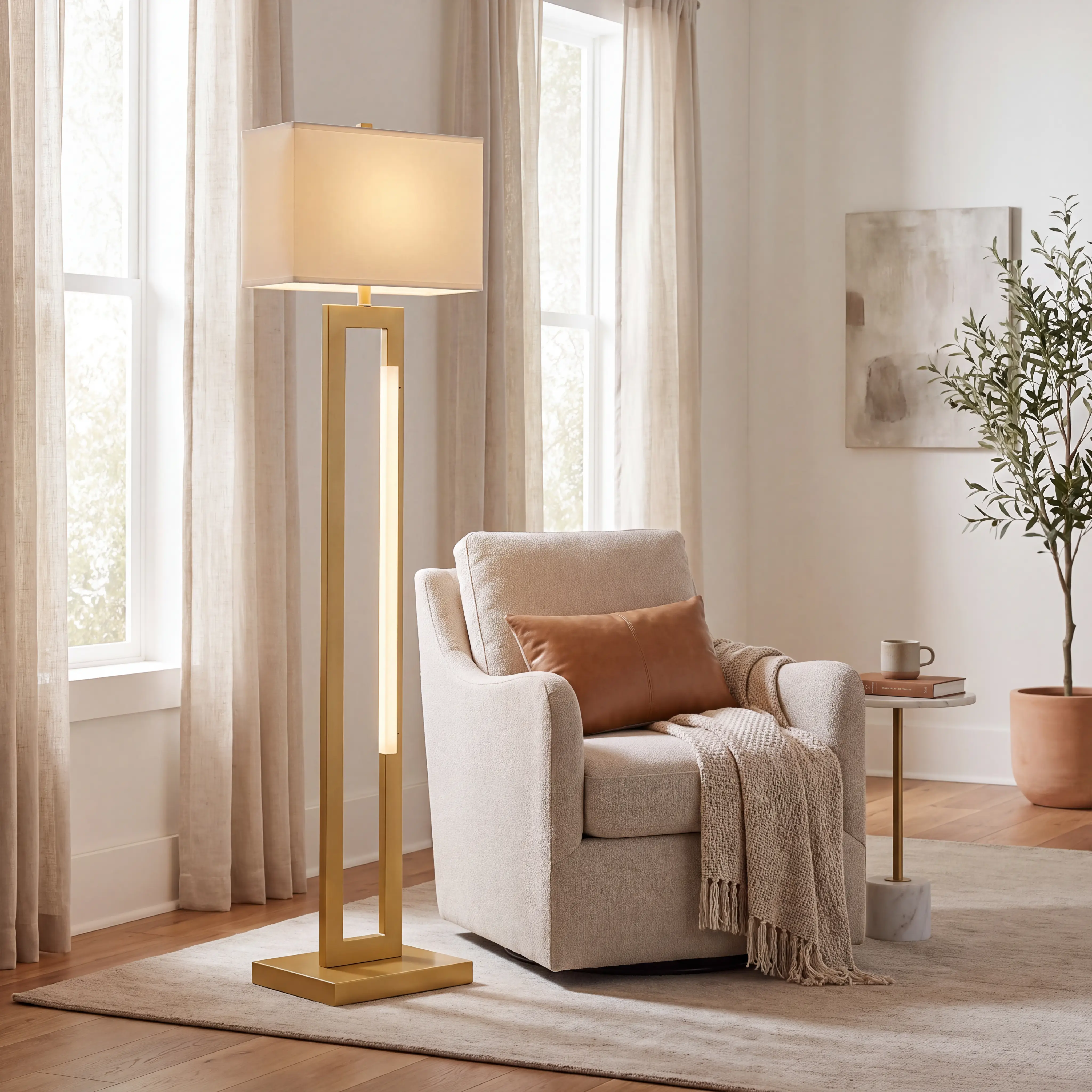 Donatello Way Gold Floor Lamp - Thumbnail - Image 5