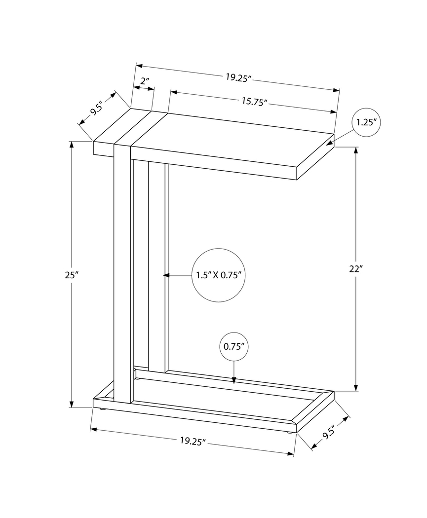 Donbree Black Side Table - Thumbnail - Image 3