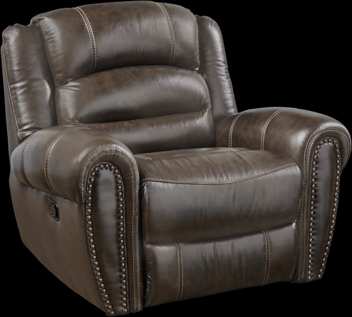Donelle Brown Leather Glider Recliner - Thumbnail - Image 1
