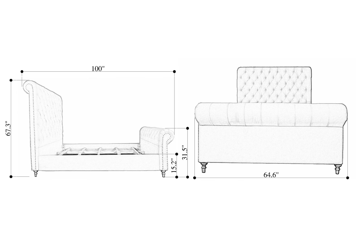 Donlon Cream Queen Bed - Thumbnail - Image 4