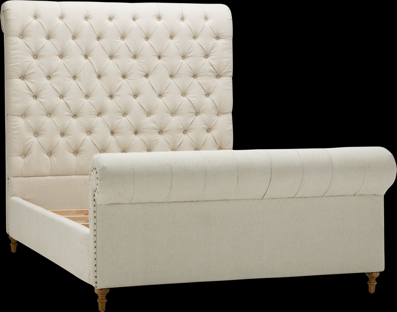 Donlon Cream Queen Bed - Thumbnail - Image 1