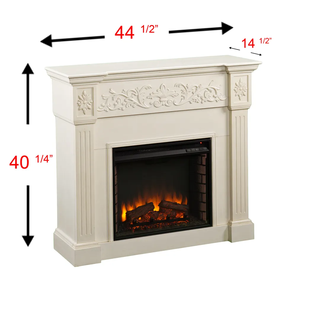 Donnasol Ivory 45 in. Console with Electric Fireplace - Image 2