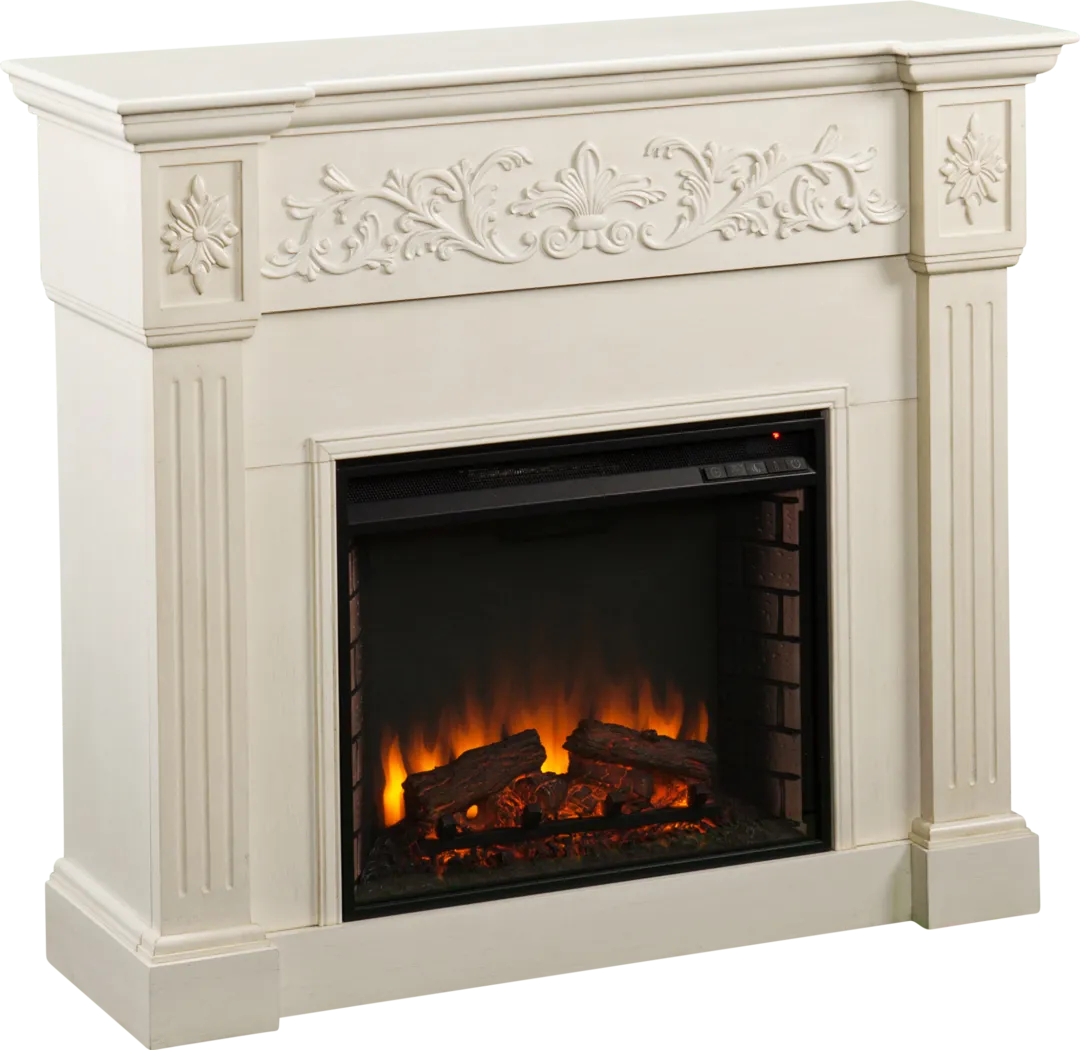 Donnasol Ivory 45 in. Console with Electric Fireplace - Image 4