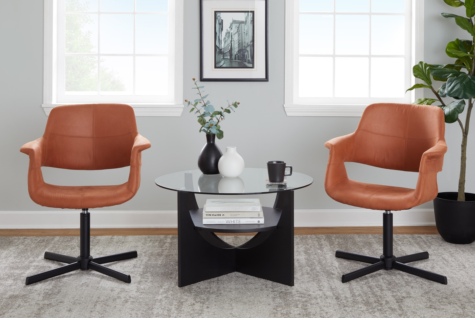 Donneita Brown Swivel Accent Chair - Thumbnail - Image 2