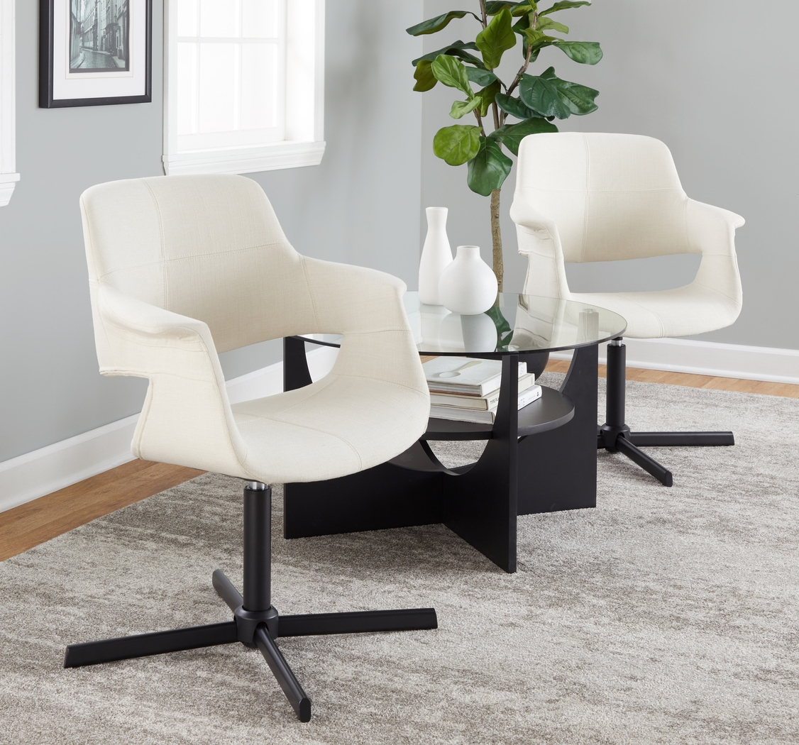 Donneita Cream Swivel Accent Chair - Thumbnail - Image 8