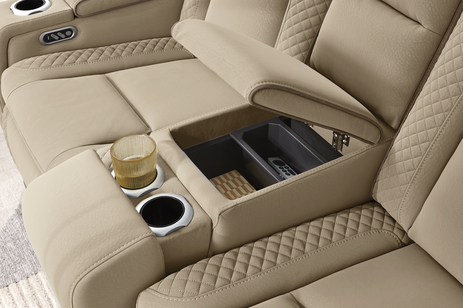 Donovan Park Beige 5 Pc Dual Power Reclining Living Room - Thumbnail - Image 16