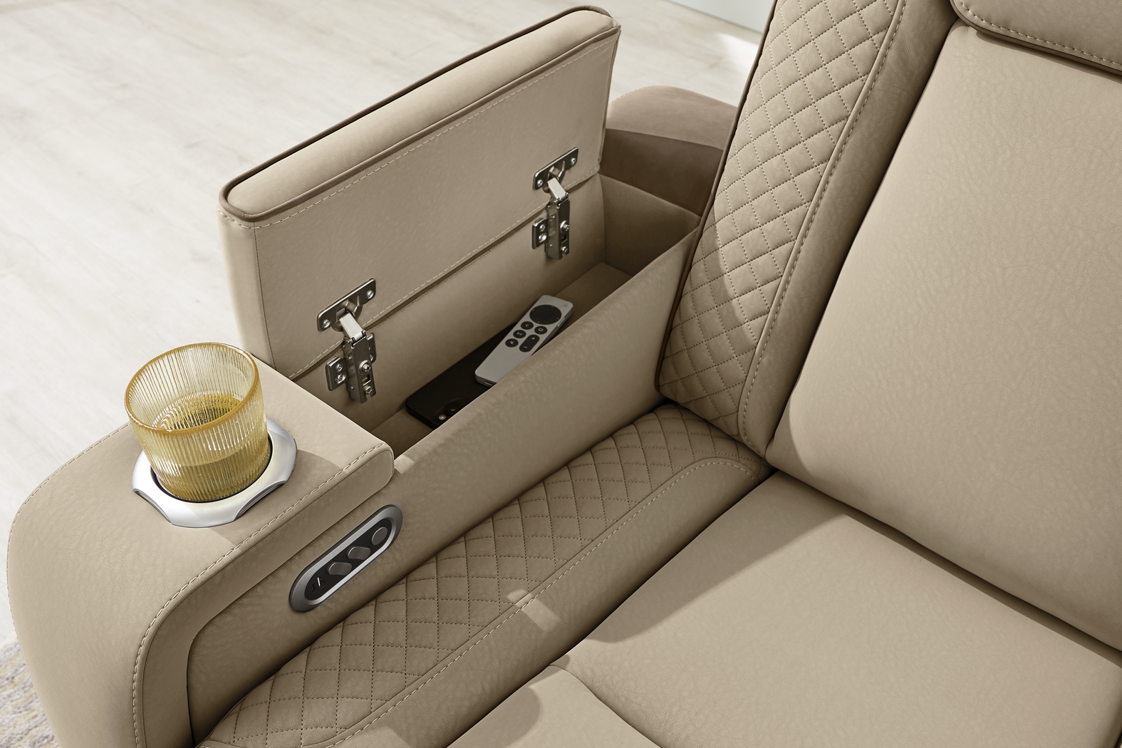 Donovan Park Beige 5 Pc Dual Power Reclining Living Room - Thumbnail - Image 10