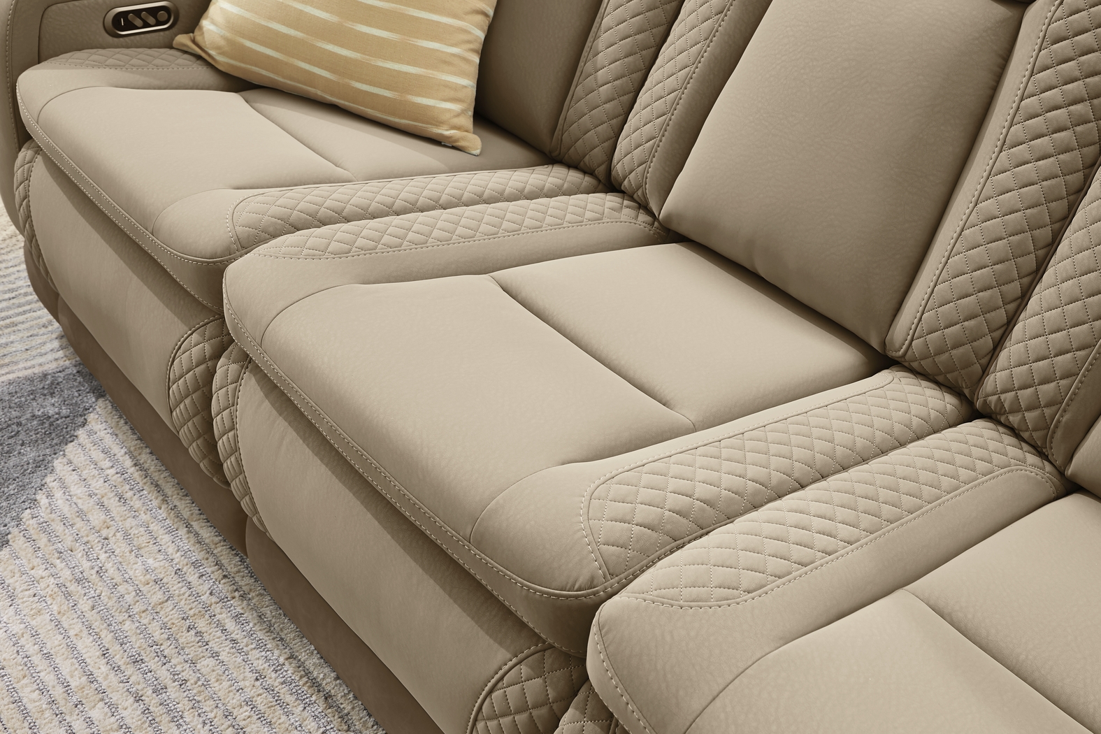 Donovan Park Beige 5 Pc Dual Power Reclining Living Room - Thumbnail - Image 5