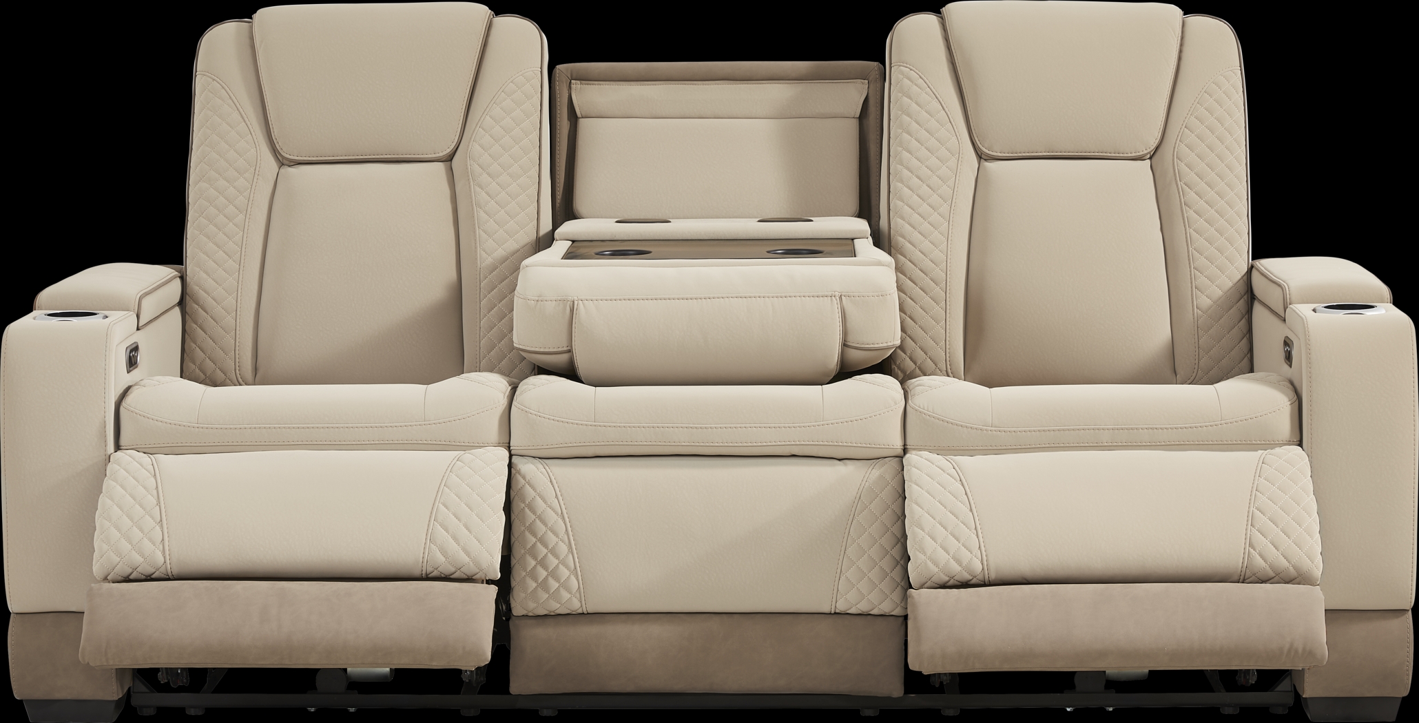 Donovan Park Beige 5 Pc Dual Power Reclining Living Room - Thumbnail - Image 3