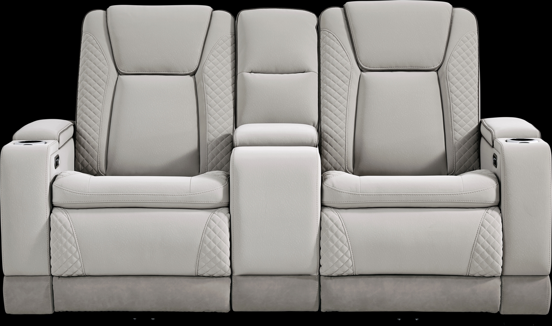 Donovan Park Gray Dual Power Reclining Console Loveseat - Thumbnail - Image 2