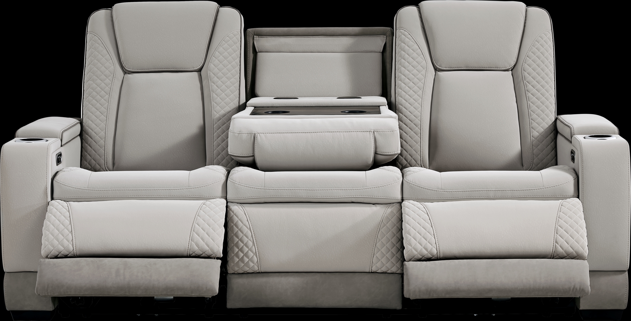 Donovan Park Gray 7 Pc Living Room with Dual Power Reclining Sofa - Thumbnail - Image 3