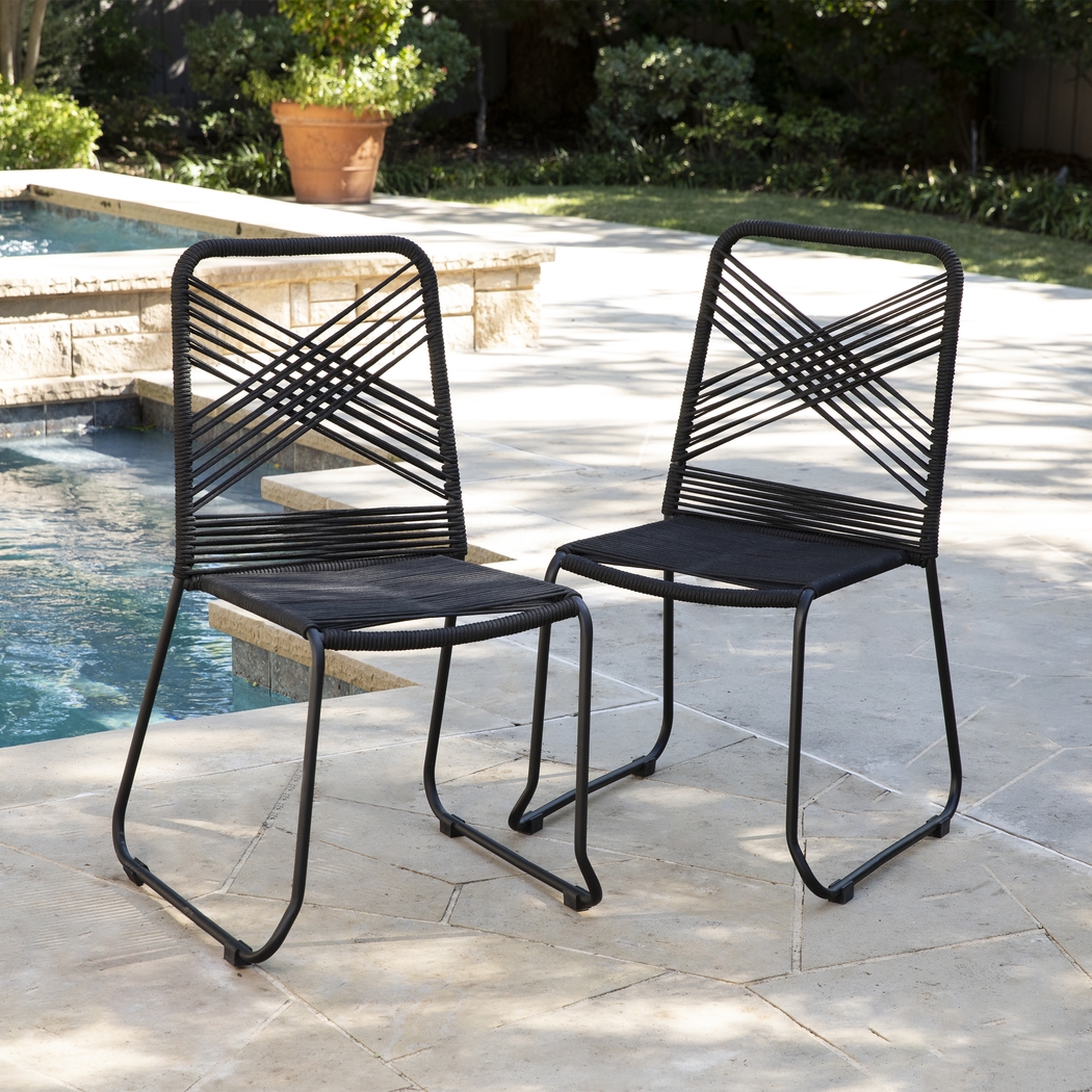 Donwood Black Outdoor Accent Chair, Set of 2 - Thumbnail - Image 3