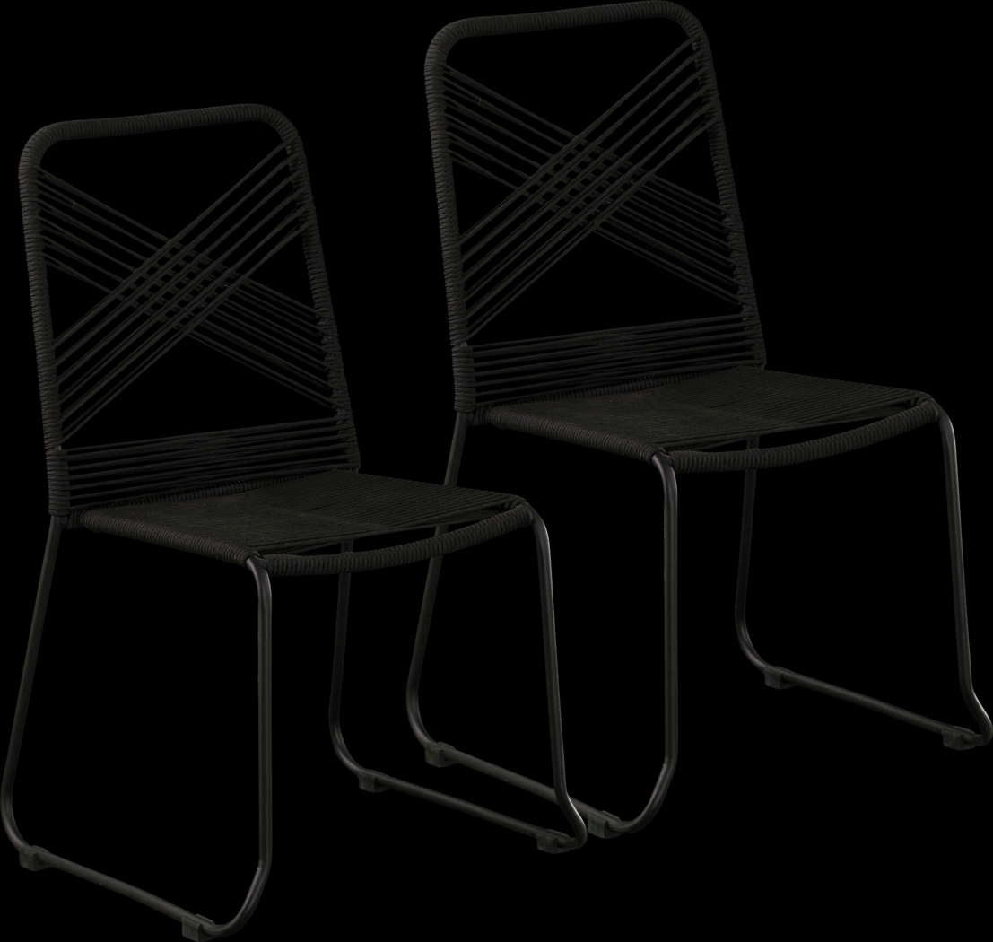 Donwood Black Outdoor Accent Chair, Set of 2 - Thumbnail - Image 1