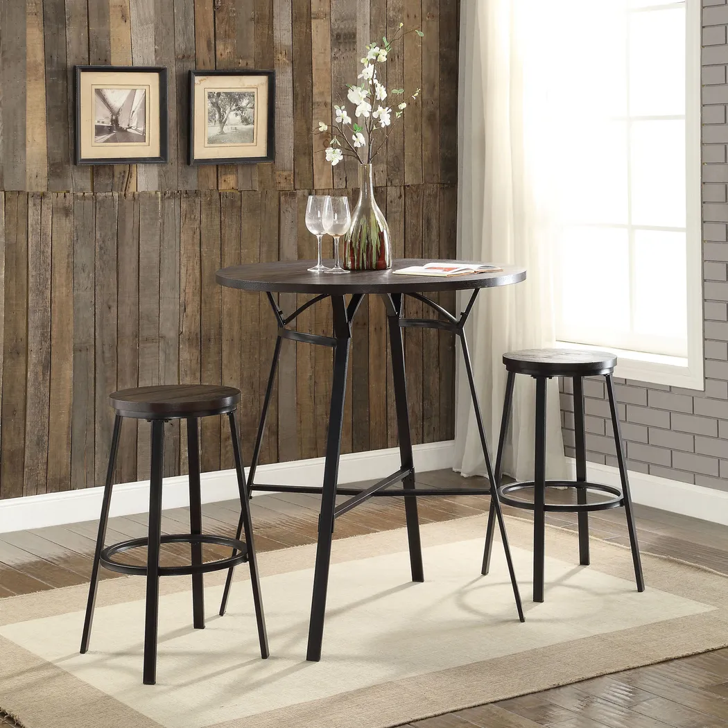 Dora Oak 3 Pc Bar Height Dining Set - Thumbnail - Image 2