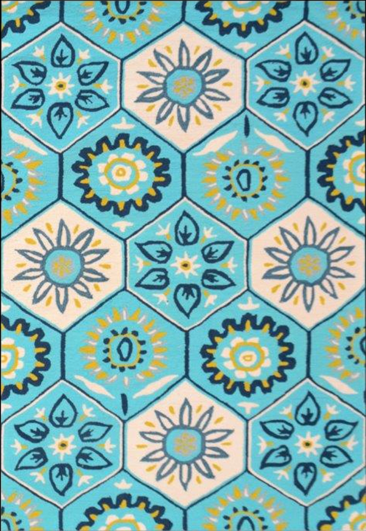 Doree Blue 5' x 8' Indoor/Outdoor Rug - Thumbnail - Image 1