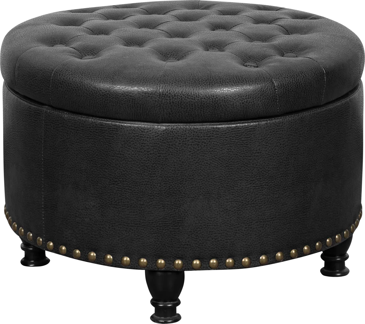 Doretta Black Storage Ottoman - Thumbnail - Image 2
